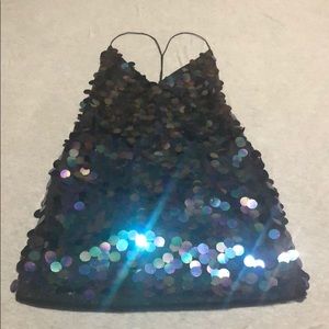 Sequin Black Mini Dress